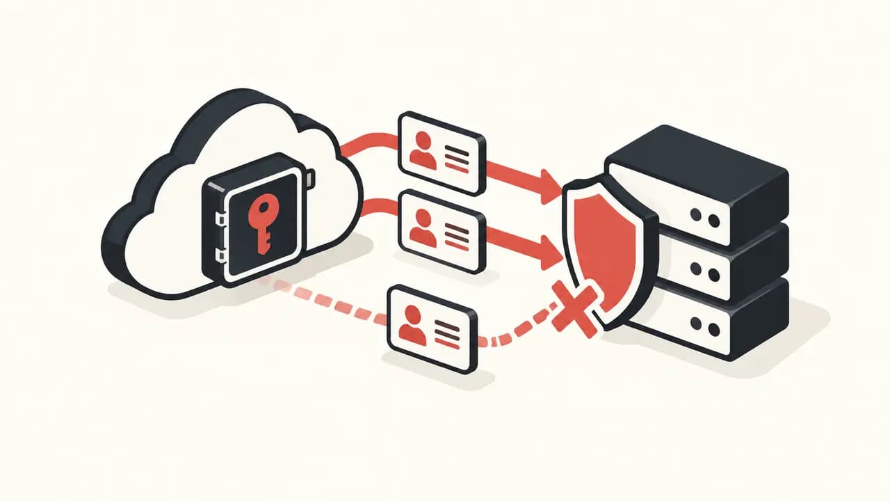 Illustration: a cloud issues identity tokens while a secured signing key protects the server and blocks a replay attempt.